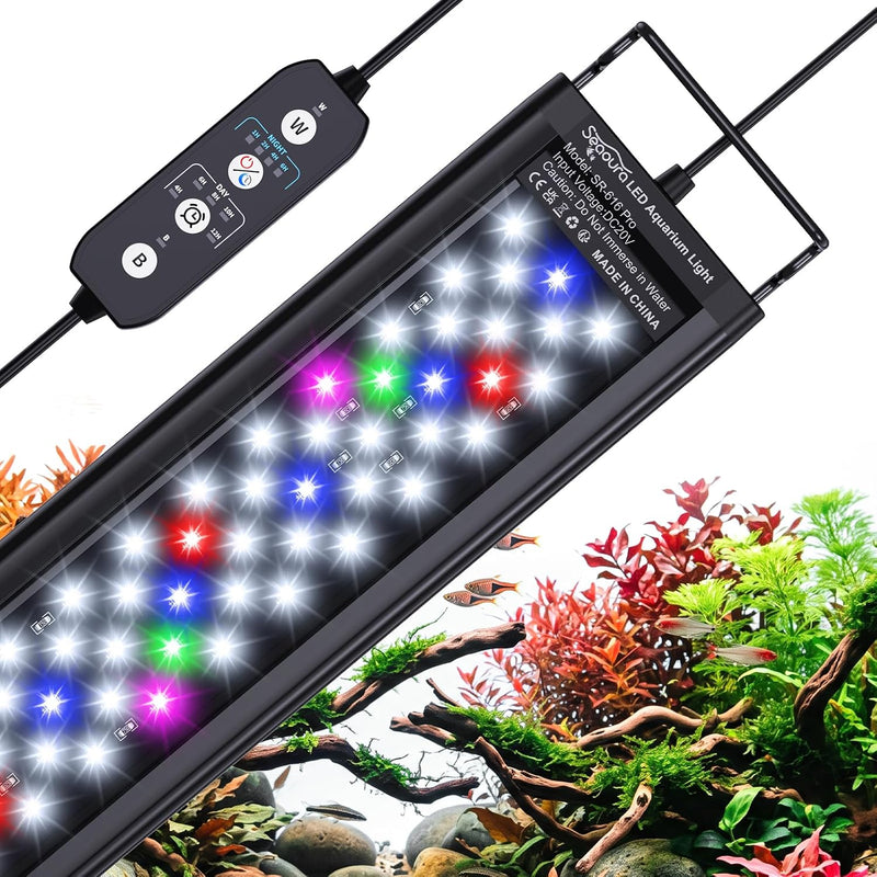 SEAOURA LED Aquarium Light for Plants, 18-24 Inch, Full Spectrum Fish Tank Light with Timer, Auto ON/Off, 10-Brightness,