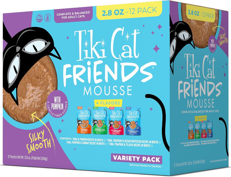 Tiki Cat Friends Wet Cat Food, Tuna Variety Pack, 2.8oz Pouch, 12ct