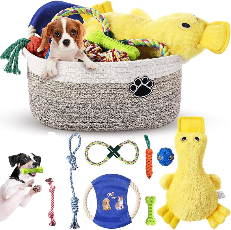 Zopeal Dog Toy Gift Basket Set for Puppy Birthday