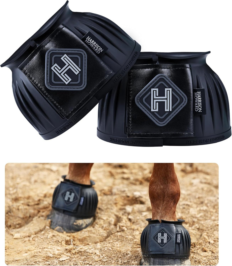 Harrison Howard Rubber Pull-on Bell Boots, Hoof Overreach Protection