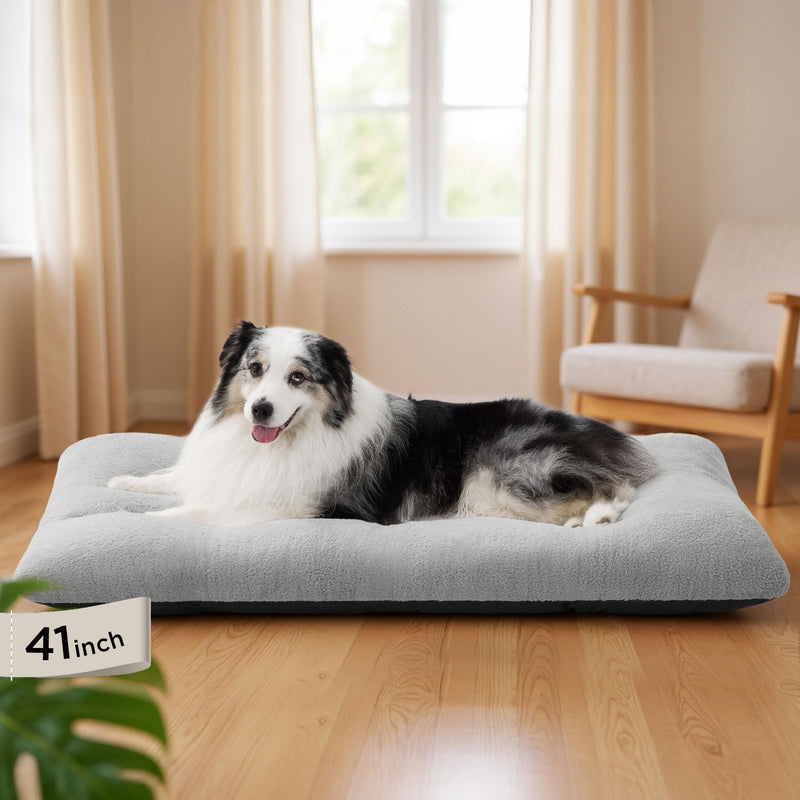 Bedsure Washable XL Dog Bed for Crate for Extra Large Dogs, Comfort Fluffy Plush Pet Pillow Bed Kennel Pad with Non-Slip Bottom, Machine Washable Pet Sleeping Mat, 41