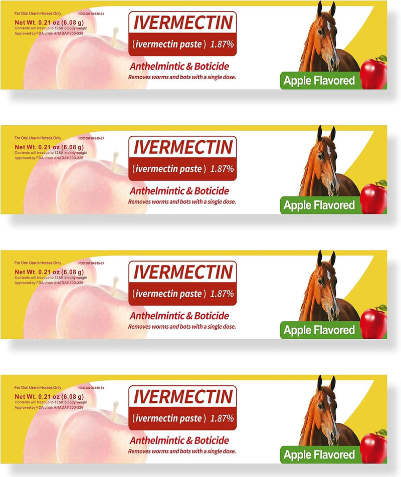 Horse Paste 1.87% – 4 Pack (6.08g Each) Apple Flavored Oral for Horses