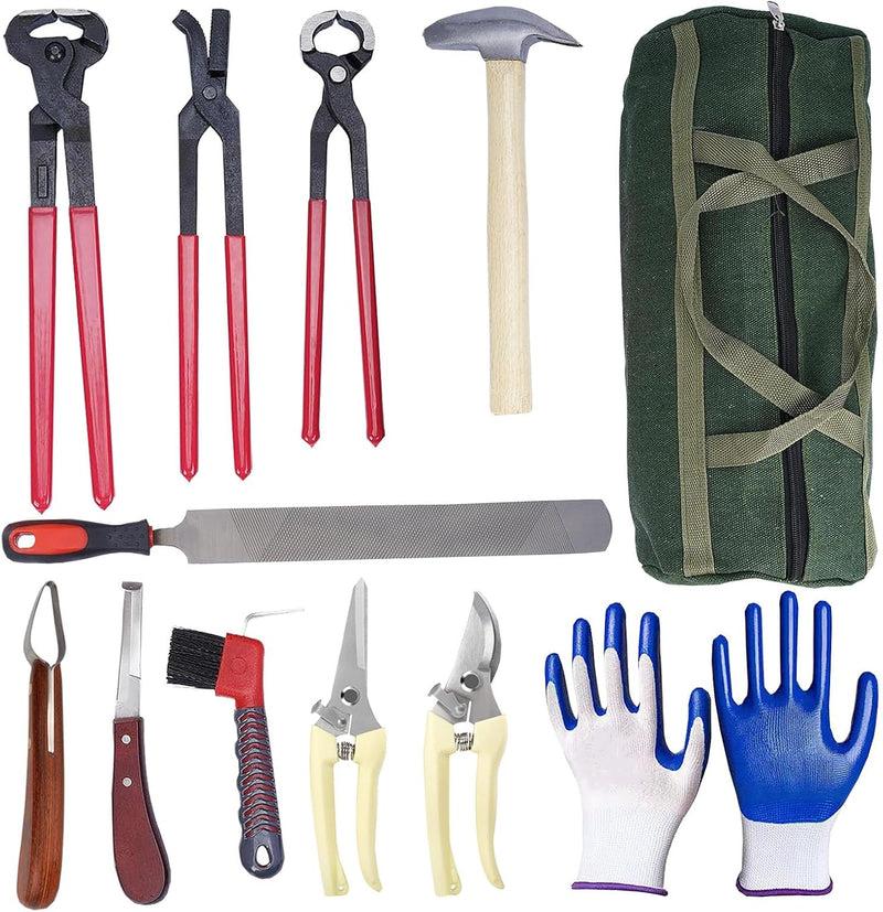 12pcs Professional Farrier Tools Farrier kit Horse shoeing Tools Farrier Supplies Farrier Tools for Horses Cattle Sheep