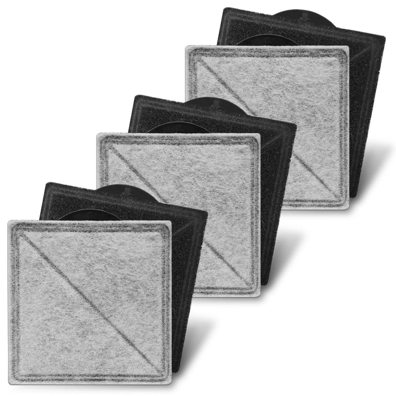 TOGGATH Cat Water Fountain Replacement Charcoal Filter Square Compatible with Petsafe Premier, Ion-X, Outlast Pumpless & Viva Pet Water Fountain, Carbon Filters for Cat and Dog Indoor (BLACK, 6 PACK)
