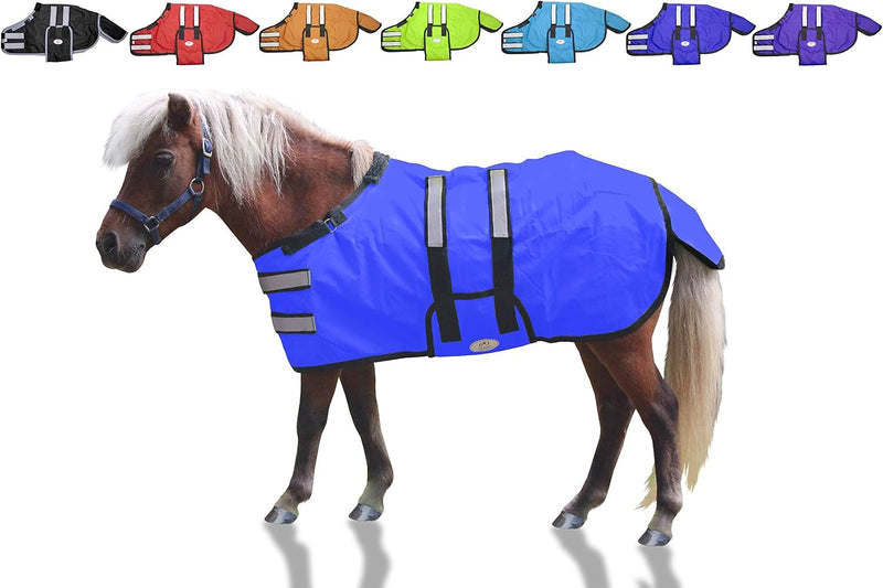 Derby Originals Mini Horse & Foal Winter Turnout Blanket – Reflective, No-Hardware Design, 600D Waterproof Outer, 150g I