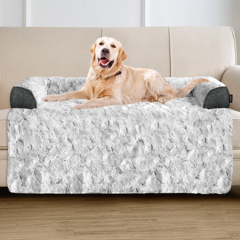 Calming Dog Bed for Couch with Cozy Raised Edge, 45x37 Inch