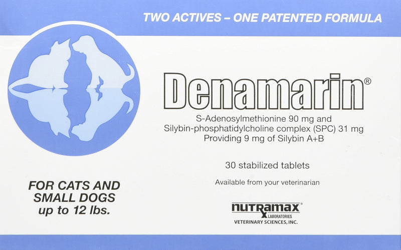 Nutramax Denamarin for Small Dogs and Cats, Liver Health Supplement with S-adenosylmethionine (SAMe) plus Silybin, Liver Support for Dogs and Cats, Coated Tablets, 30 Count