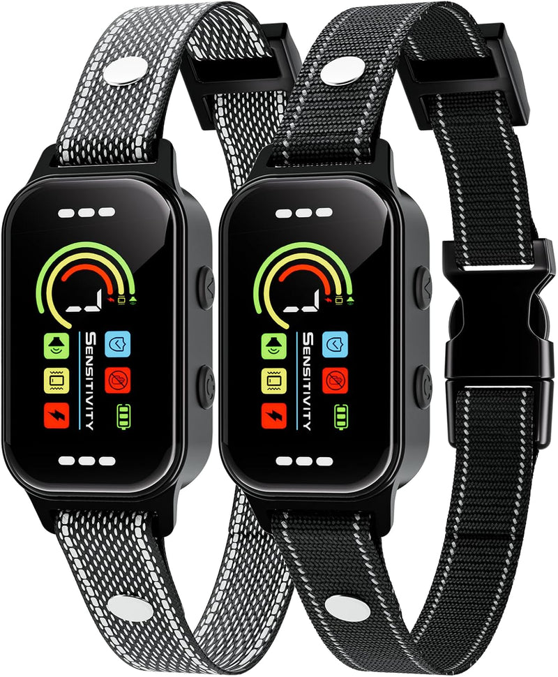 Bark Collar 2 Pack,Bark Collar for Large Medium Small Dogs 8-120lbs,Rechargeable Anti Bark Training Collar with 7 Adjust