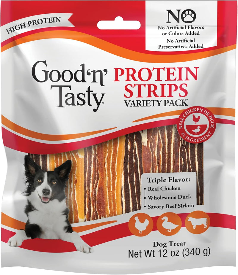 Good 'n' Tasty Protein Strips High-Protein Jerky-Style Dog Treat, 12 oz