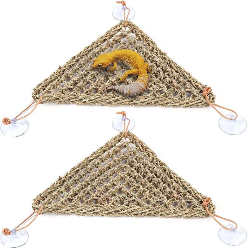kathson Bearded Dragon Hammock, Bearded Dragon Accessories, Natural Seagrass Reptile Hammock, Reptile Lounger Habitat De
