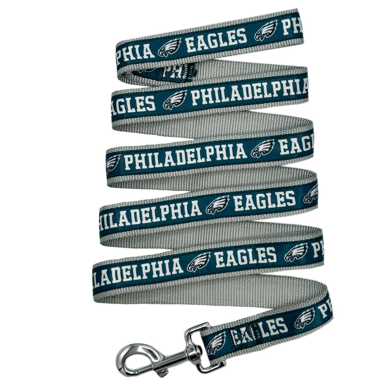 Pets First NFL Licensed Philadelphia Eagles Pet Leash, Size Large – Durable Satin Dog & Cat Walking Strap and Pet Tether with Embroidered Team Name & Logo