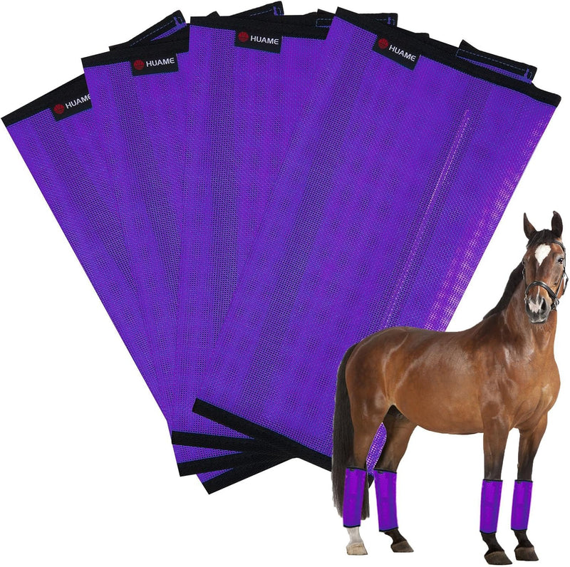 Horse Fly Boots, Breathable Mesh Protection Set of 4, Comfortable Horse Leggings, Breathable Mesh Design, Equine Supplie