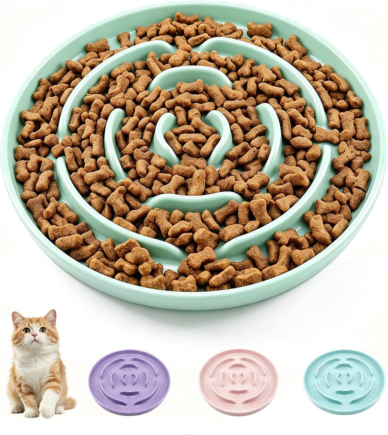 UPXDUMI 6.85'' Wide Shallow Whisker Friendly Slow Feeder Cat Bowl