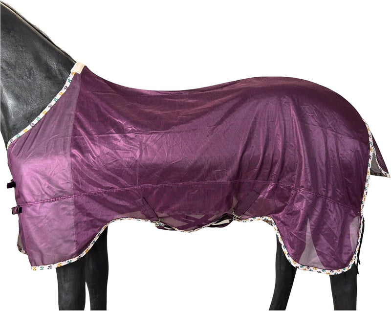 BARN & STABLE Breathable and UV Protective Tear-Resistant Mesh Horse Fly Sheet Comfy Equine Summer Sheet with Removable