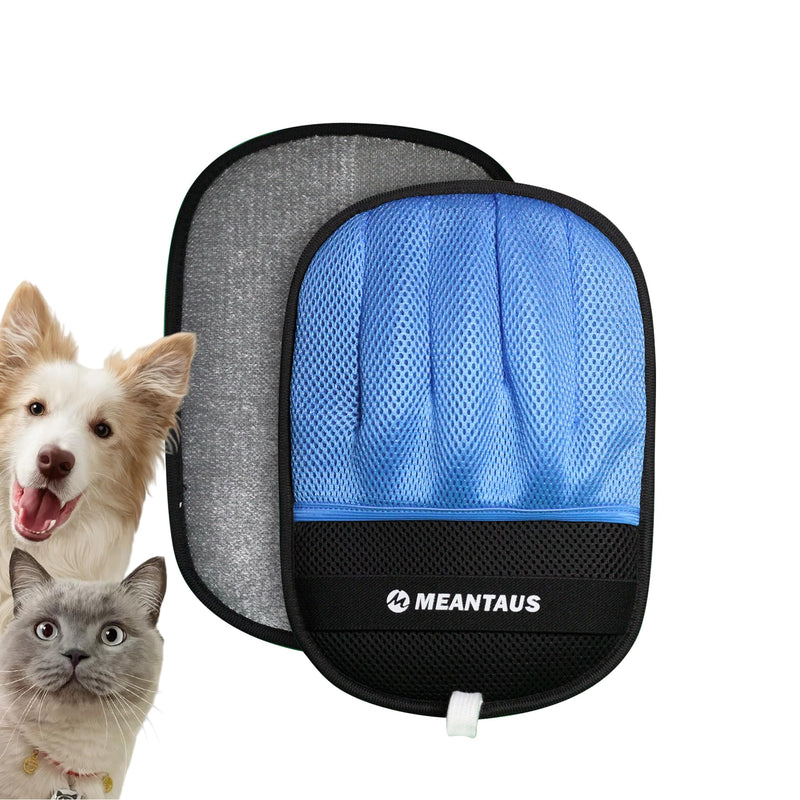 MEANTAUS Reusable Electrostatic Pet Hair Removal Glove for Dogs & Cats, with Self-Cleaning Pad, Works on Furniture, Clothing, Bedding & Car Seats(Upgraded – with Self-Cleaning Pad)