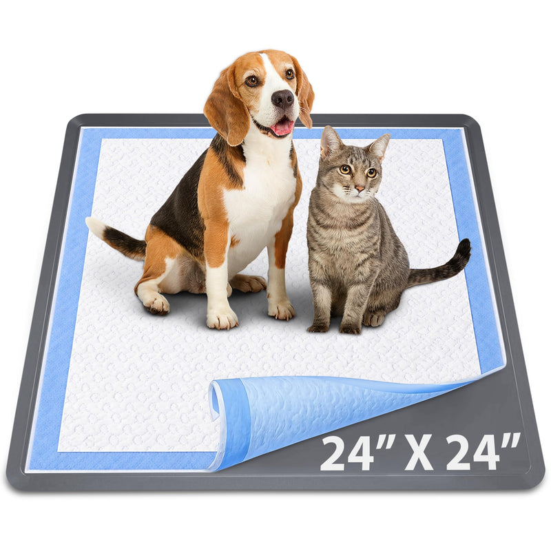 Skywin TidyFriend Travel Friendly Dog Pee Pad Holder Fits Up to 24” x 24” Wee Wee Pee Pads - Flexible Rollable Silicone Mat with Soft Edge - Quick Wipe & Potable Dog Pad Holder (Dark Grey)