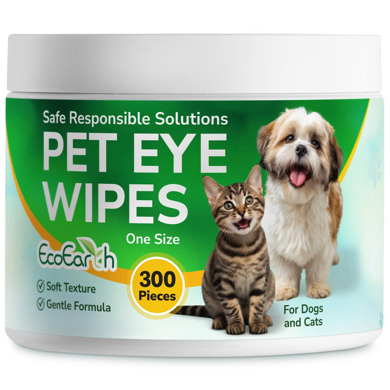 Premium Eye Wipes for Dogs & Cats - 300 Pcs - Pet Eyes Cleaning Pads to Remove Tear Stains, Crust & Discharge - Perfect for Pets Daily Care - Helps with Itching & Dryness - Pre-Soaked & Disposable