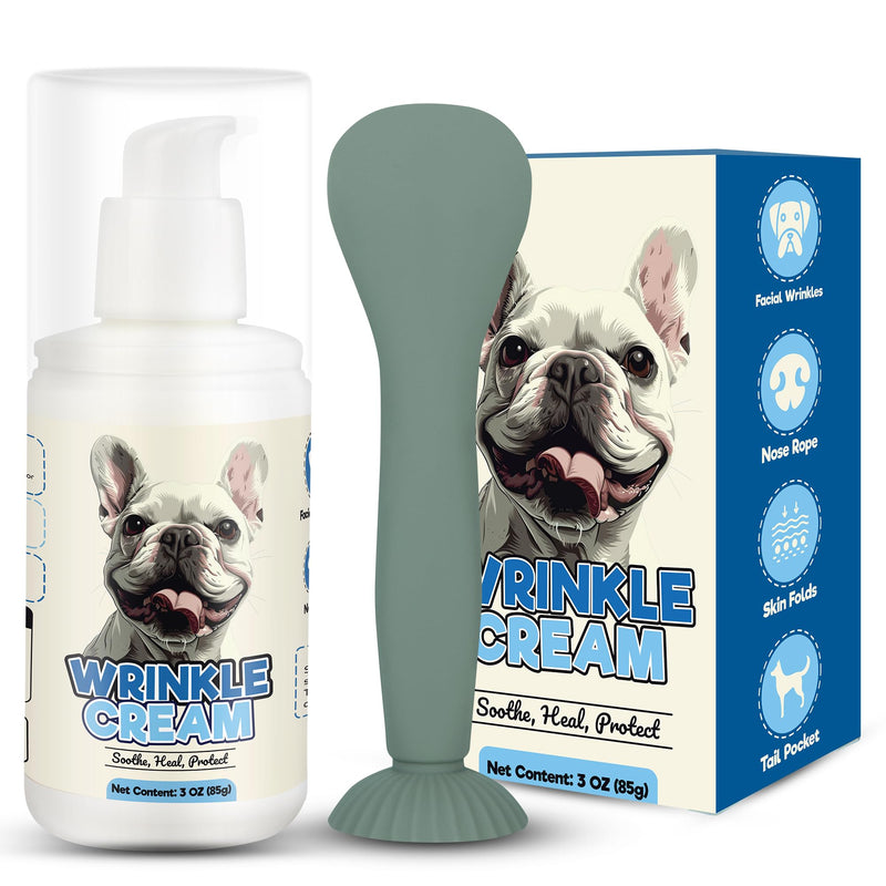 Yibesi Dog Wrinkle Cream - 3 Oz Soothing Dog Wrinkle Paste for Bulldogs, Frenchies & Pugs - Moisturizing Balm for Face, Tail Pockets and Paws - Gentle Sensitive Skin Care