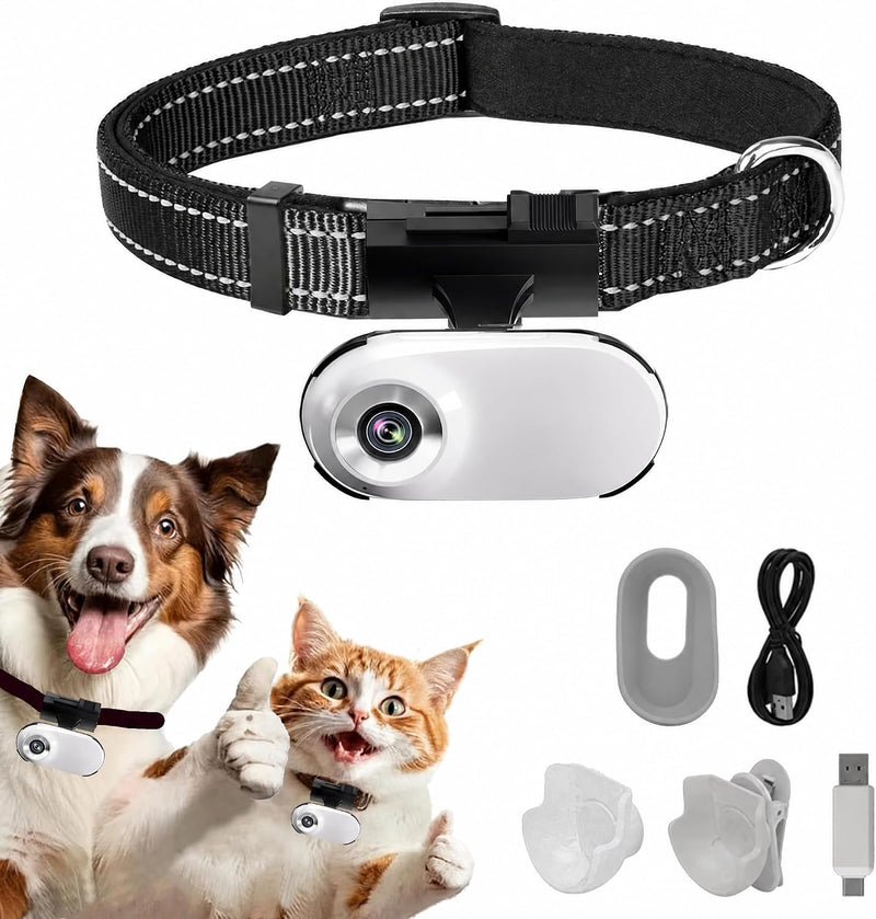 HD 1080P Cat POV Camera Collar with Video Record, Mini Small Sports Video Cameras, Body Cam Outdoor/Inoor No WiFi, Uniqu