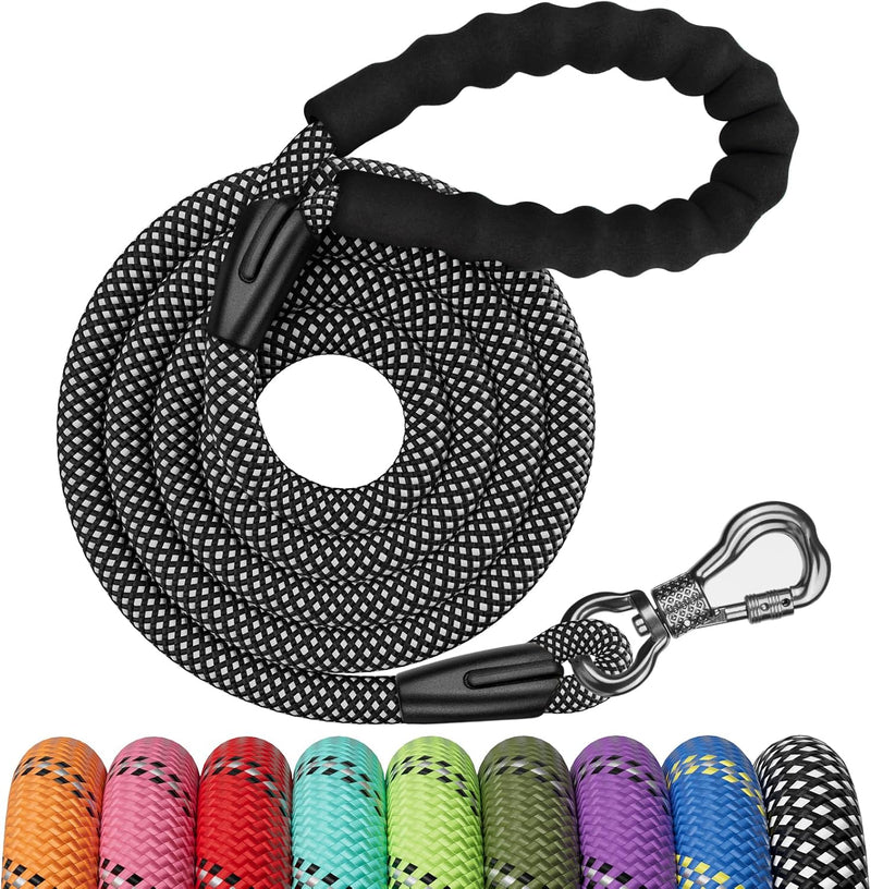 NTR Heavy Duty Dog Leash,8FT Rope Leash for Dog Training with Swivel Lockable Hook,Reflective Threads and Comfortable Ha