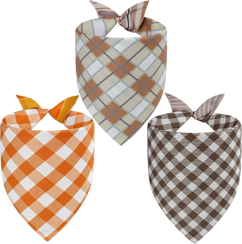 Fall Dog Bandanas Large 3PCS, Thanksgiving Scarf for Boy and Girl