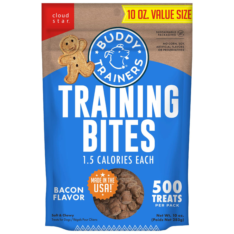 Buddy Biscuits Trainers Training Bites Soft & Chewy Dog Treats, Bacon, 10 oz. Pouch