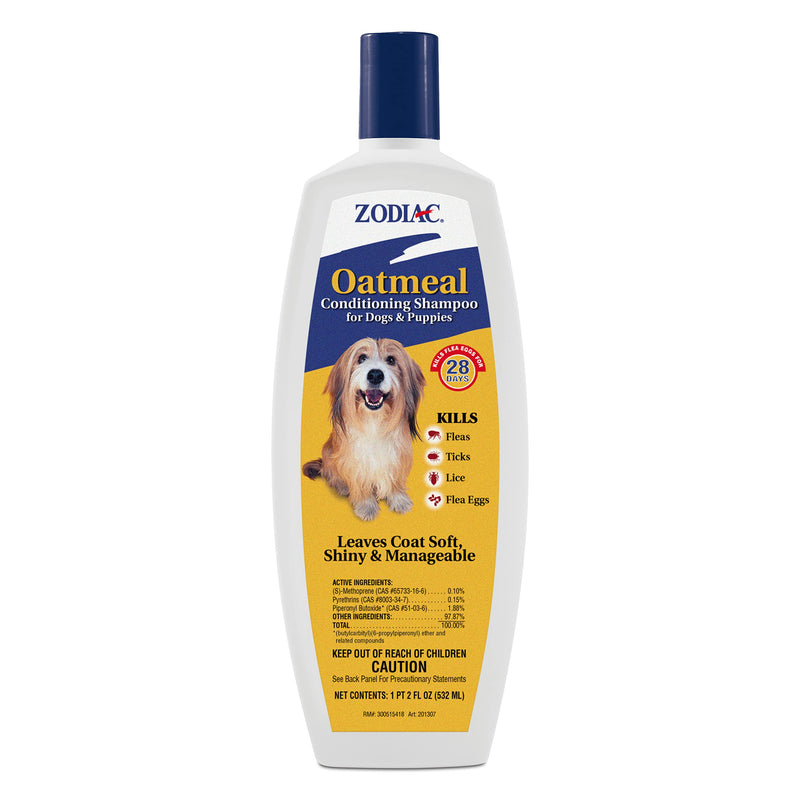 Zodiac Oatmeal Conditioning Shampoo for Dogs & Puppies 18 ounces, Small