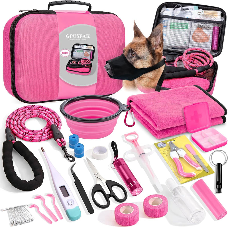 Pet First Aid Kit for Dogs - Pet Emergency Kit for Camping Hiking Traveling Hunting and Sports