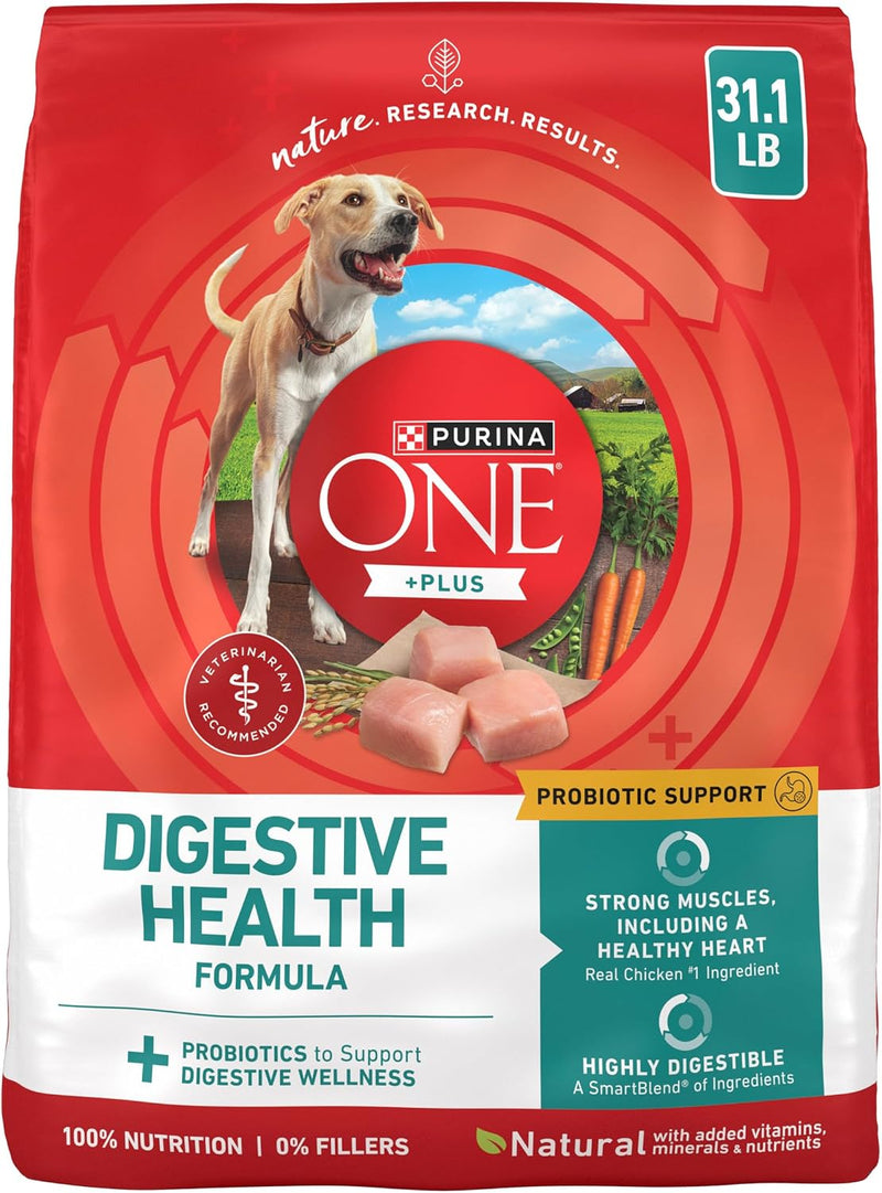 Purina ONE Plus Digestive Health Dry Dog Food, Chicken, 31.1 lb Bag