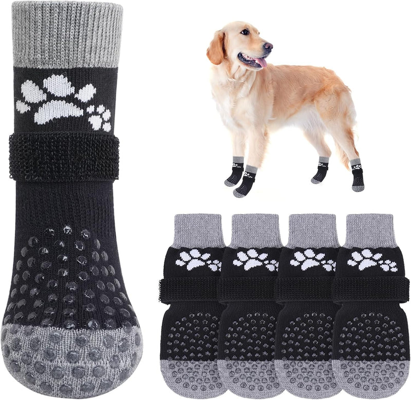SCENEREAL Anti Slip Dog Sock to Prevent Licking Paws for Hardwood Floors, Boots & Paw Protector Shoes for Hot/Cold Pavem