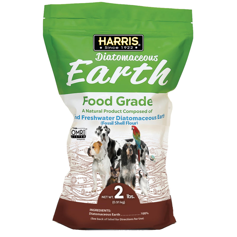 Harris Food Grade Diatomaceous Earth for Pets, for Cats, Dogs, Horses and Pets, Certified for Organic Use, 2 LB Bag