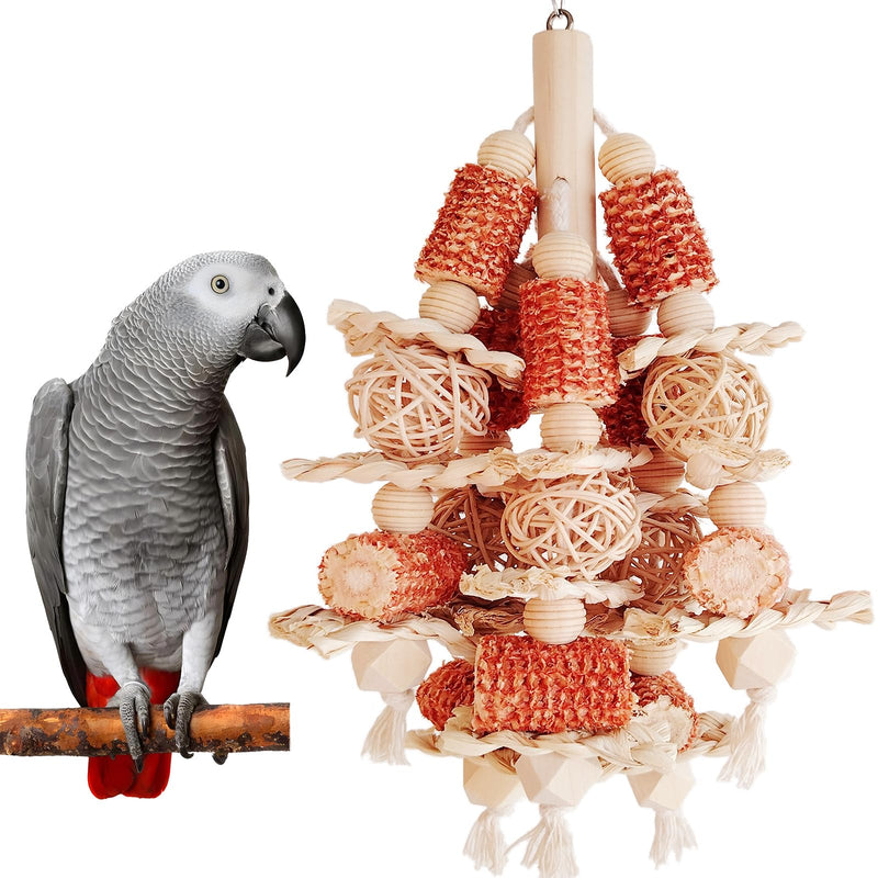 Bird Toys, Natural Corn Stick Parrot Toys Hanging in Bird Cages,for Small and Medium-Sized Macaws,African Grey,Cockatoos,Cockatiel,Sun Conure,Amazon Parrots