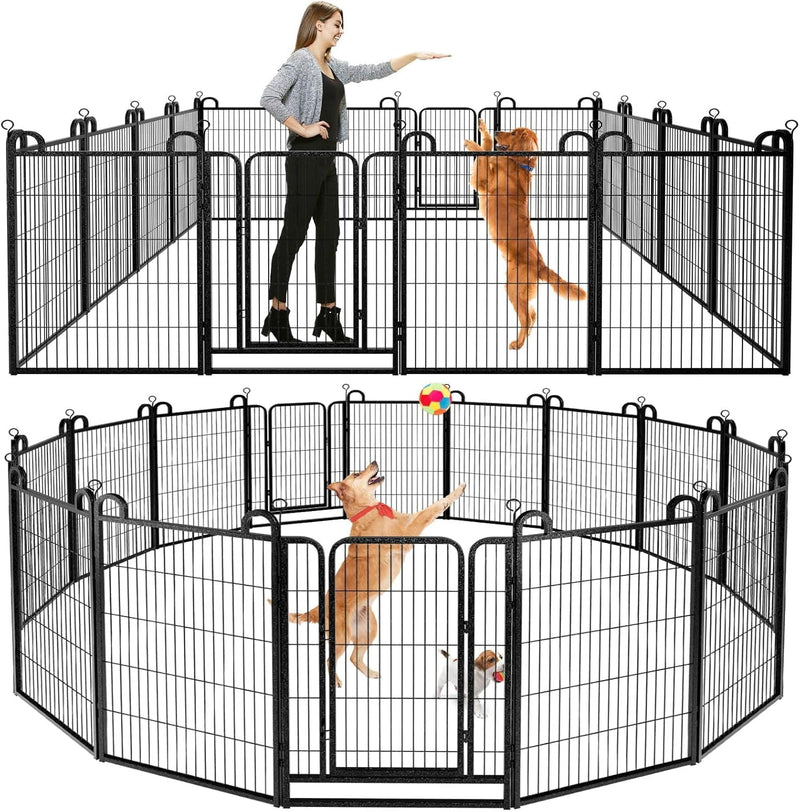 Dog Playpen Outdoor 16 Piece Panels Heavy Duty Dog Fence 40