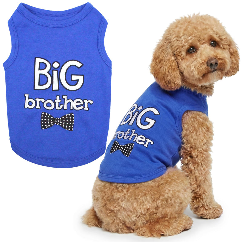 Parisian Pet Dog Shirt – 100% Cotton Shirts for Large Dogs – Blue Sleeveless Pet Clothes – Lightweight and Breathable Dog Apparel – Boy Big Brother Dogs Clothes - Stretchy Pet T Shirts
