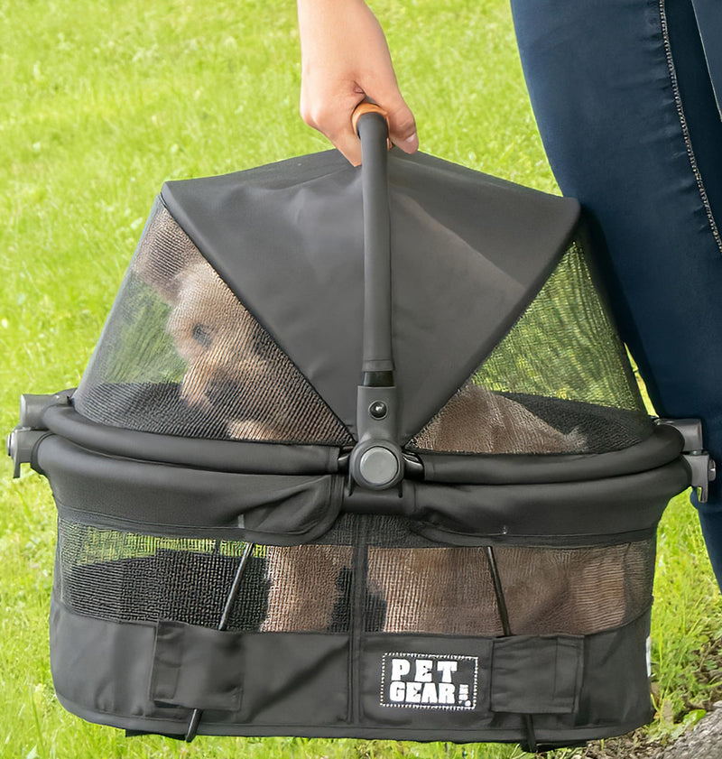 Pet Gear No-Zip View 360 Ultra Lite Pet Safety Carrier & Car Seat for Small Dogs & Cats, Push Button Entry, 15