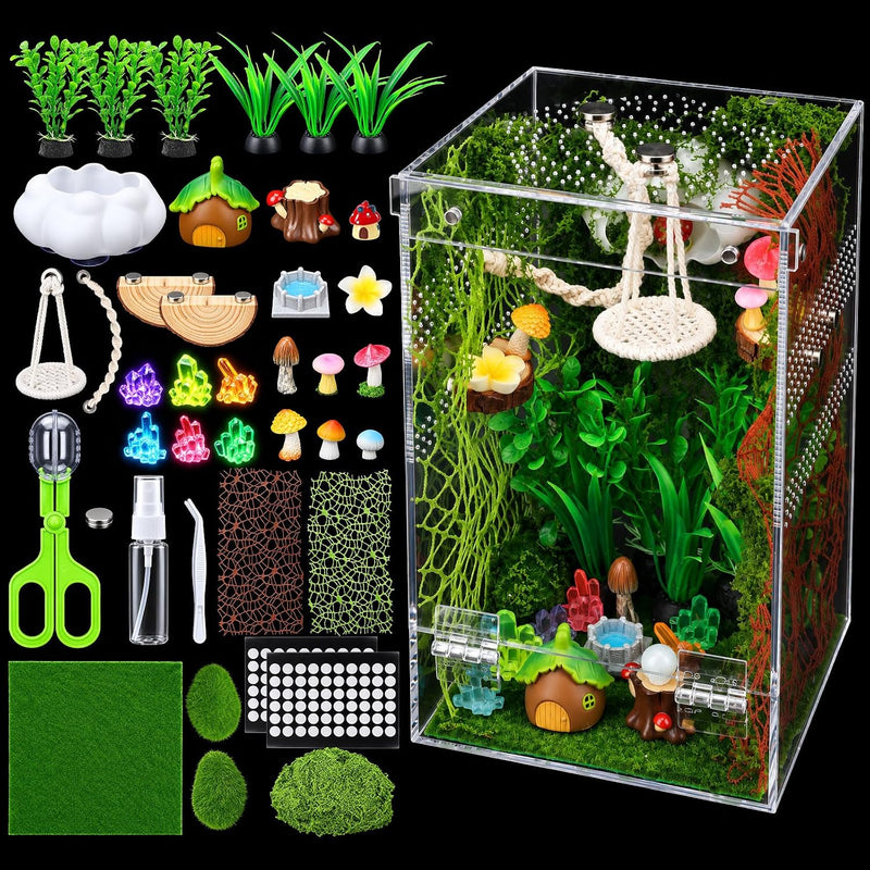 VISCOO 39 Pack Jumping Spider Enclosure,Spider Terrarium with Magnetic Door
