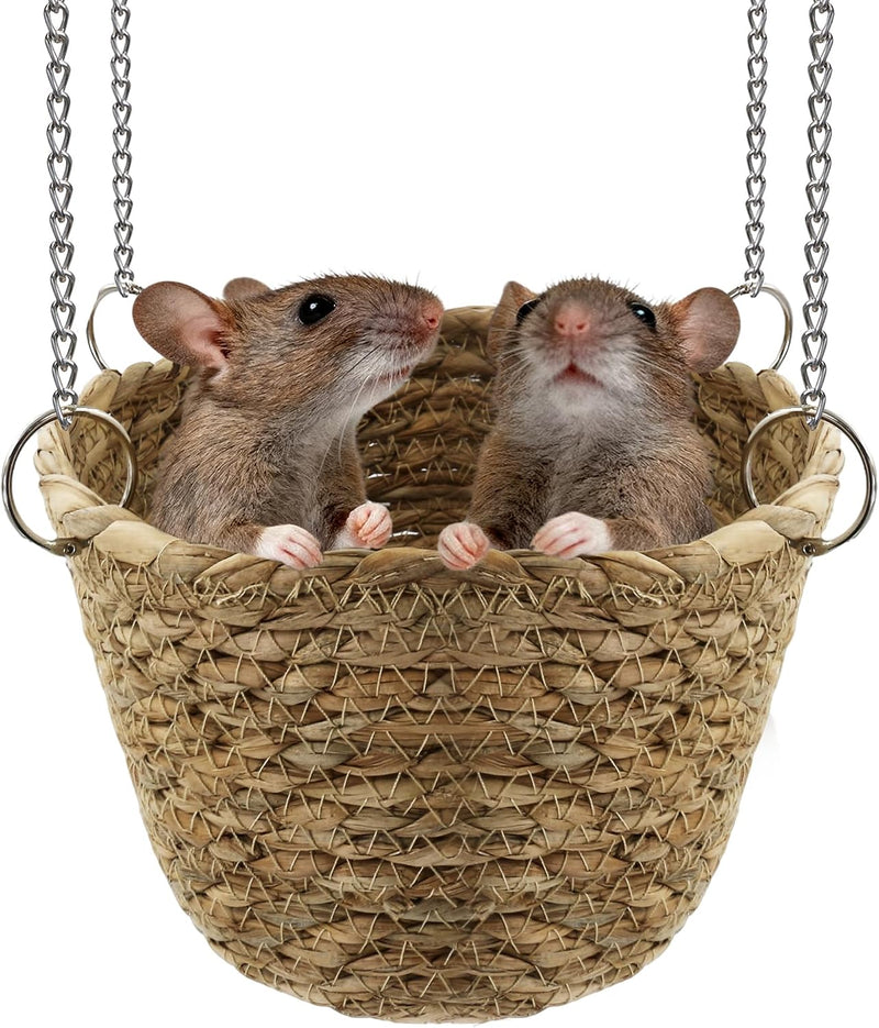 Natural Grass Rat Hammock for Cage, Tightly Woven Non-Collapse
