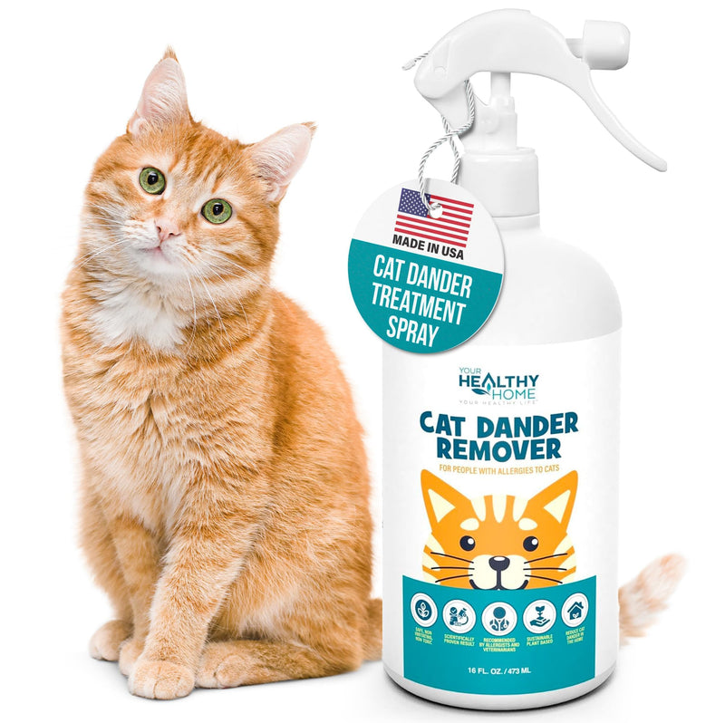 YourHealthyHome Cat Dander Remover Aloe Vera Free- Pet Dander Allergy Reducer Relief Dry Skin Spray for Cats and Humans| Cruelty-Free & Made in USA (1 Pack)