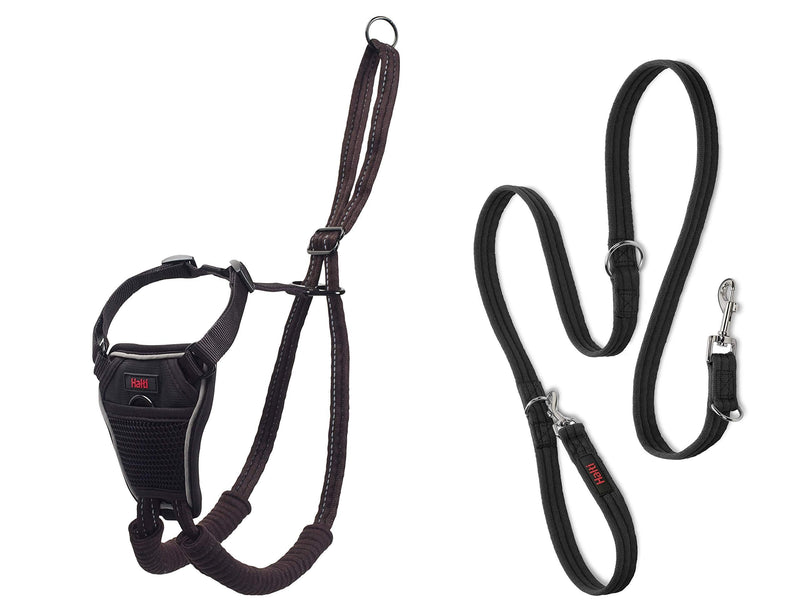 Halti No Pull Harness & Halti Training Leash Size Large, Black Combination Pack - Stop Your Dog Pulling on The Leash. Adjustable, Lightweight and Easy to Use. Suitable for Large Dogs