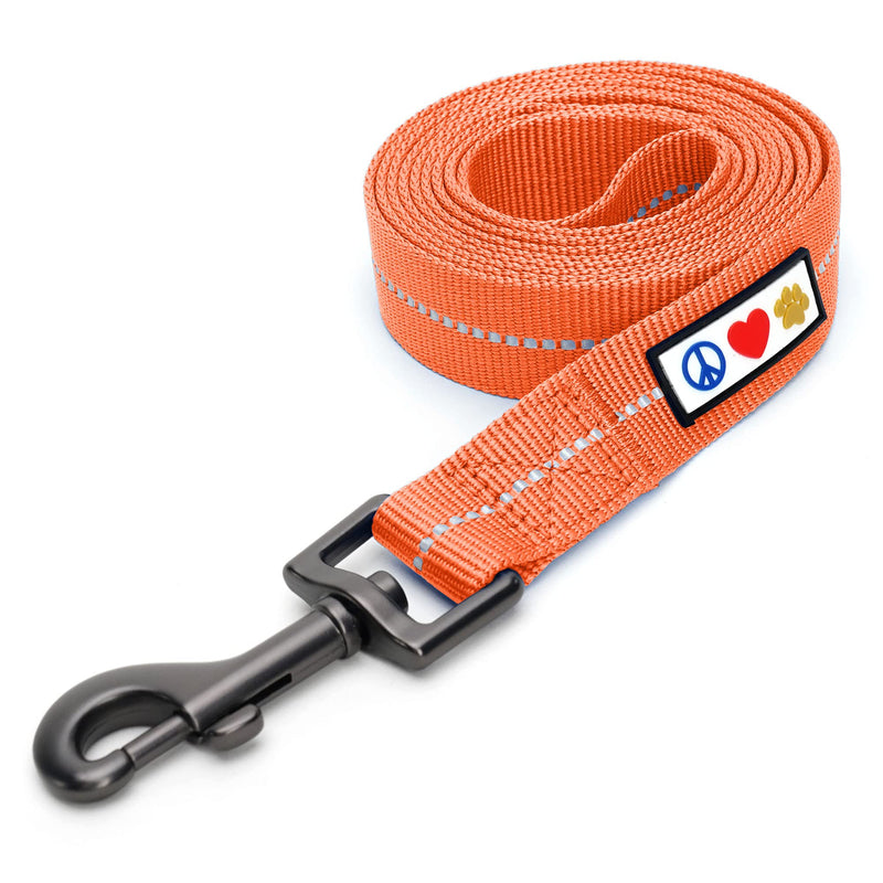 Pawtitas Coral Dog Leash 6 ft XS/S Reflective Durable Lightweight Recycled Lead for Small Dogs and Puppies