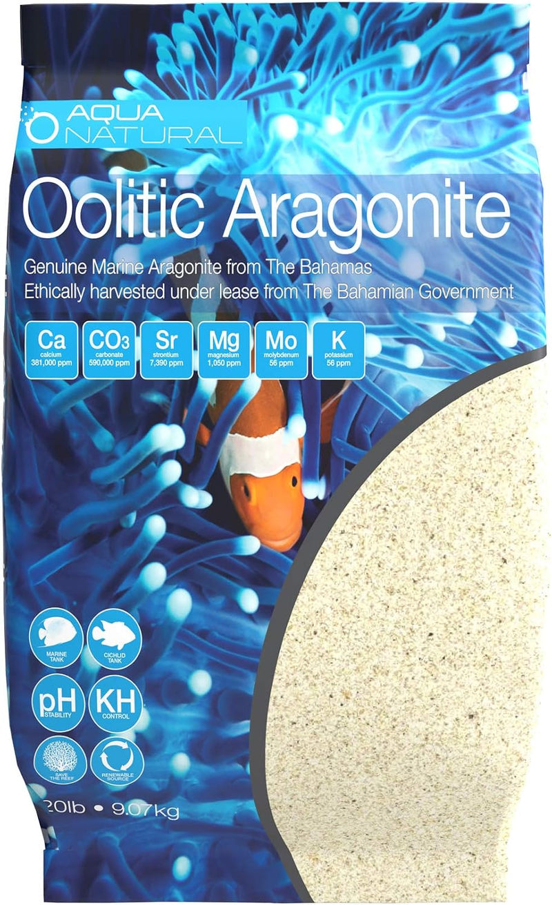 Aqua Natural Aquarium Sand, Oolitic Aragonite, 20lb