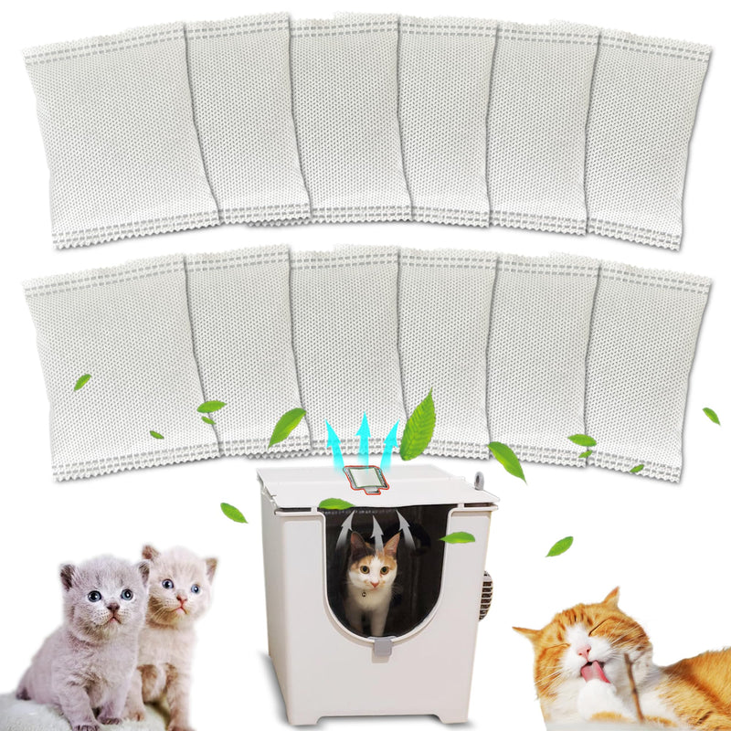 12 Pack Replacement Charcoal Filters for Modkat Flip Cat Litter Box, Activated Carbon Air Purifier Refills Compatible with Modkat Flip Cat Litter Box