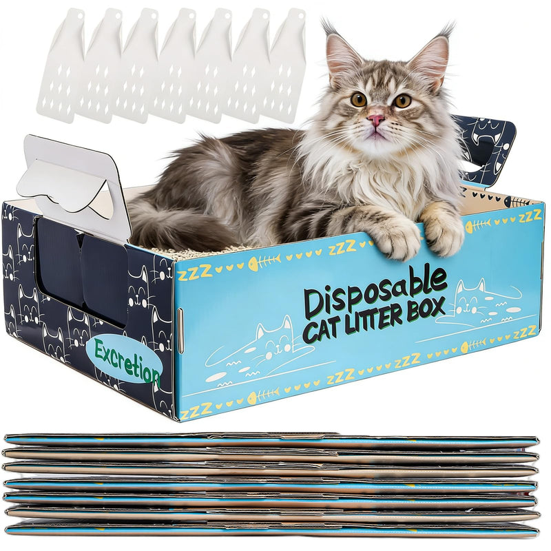 Hiceeden 8 Pcs Disposable Litter Box for Cats, 16.9