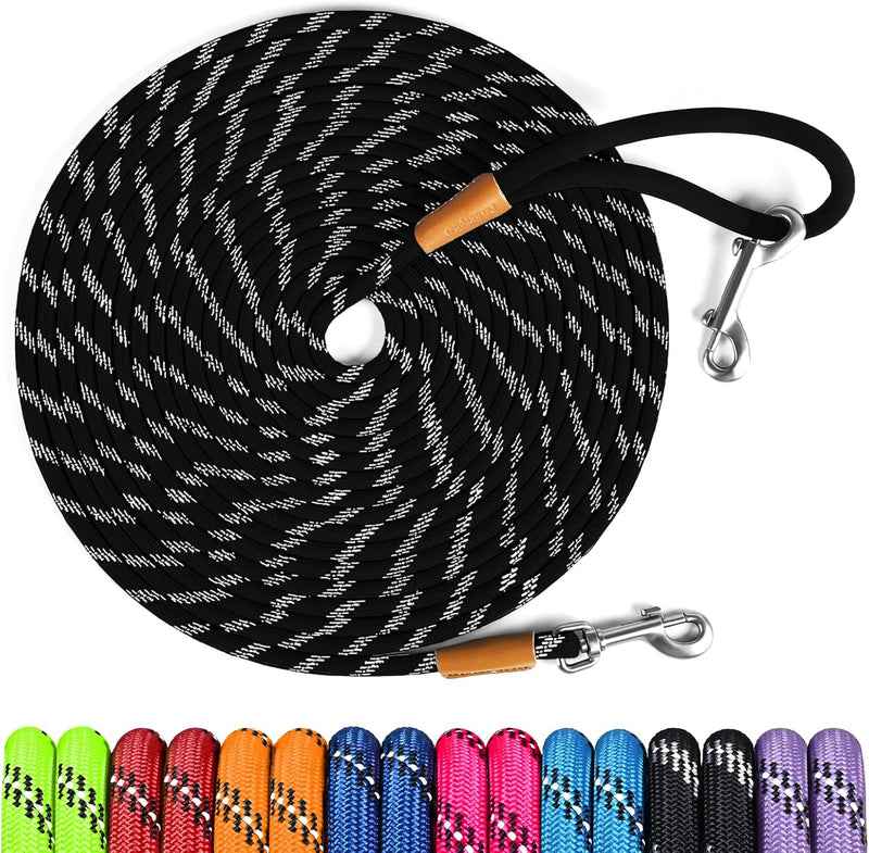 Long Dog Leash Reflective Rope Training Lead 15ft 30ft 50ft Check Cord