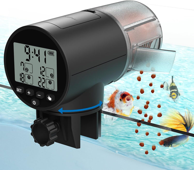 Automatic Fish Feeder Dispenser for Aquarium, 200ml Large Capacity
