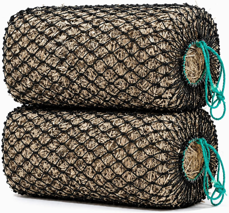 2 Pack Slow Feeder Hay Net Square Bale PE Hay Nets Bags for Horses