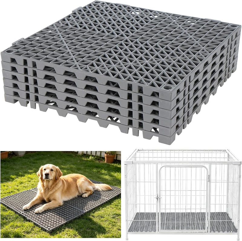 Dog Kennel Pad Keep the Dog cage Away from the Ground Interlocking Dog Kennel for Outdoor Kennel Run Flooring Panel (23.