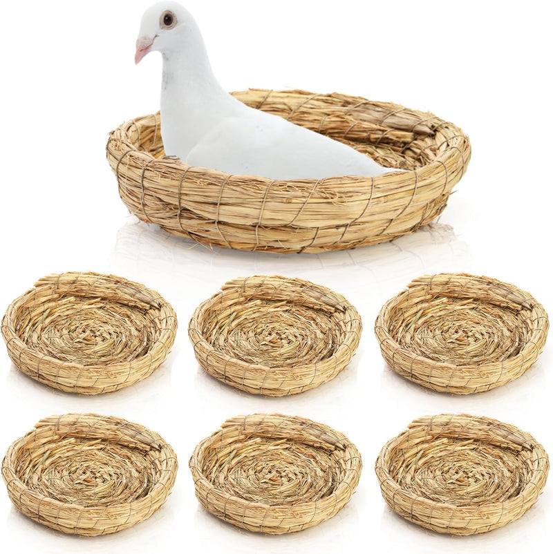 Eorbow 6 Packs Woven Straw Bird Nests, 8