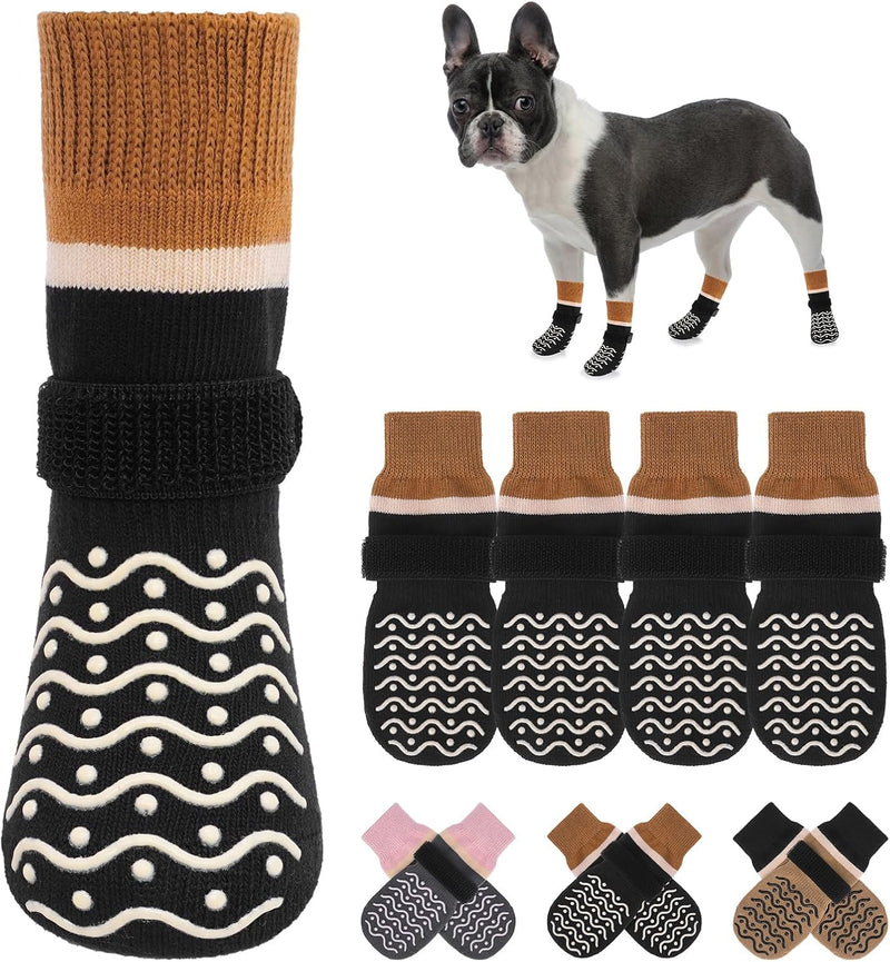 BEAUTYZOO Anti Slip Dog Socks, Dog Shoes for Hot Pavement & Hardwood Floors