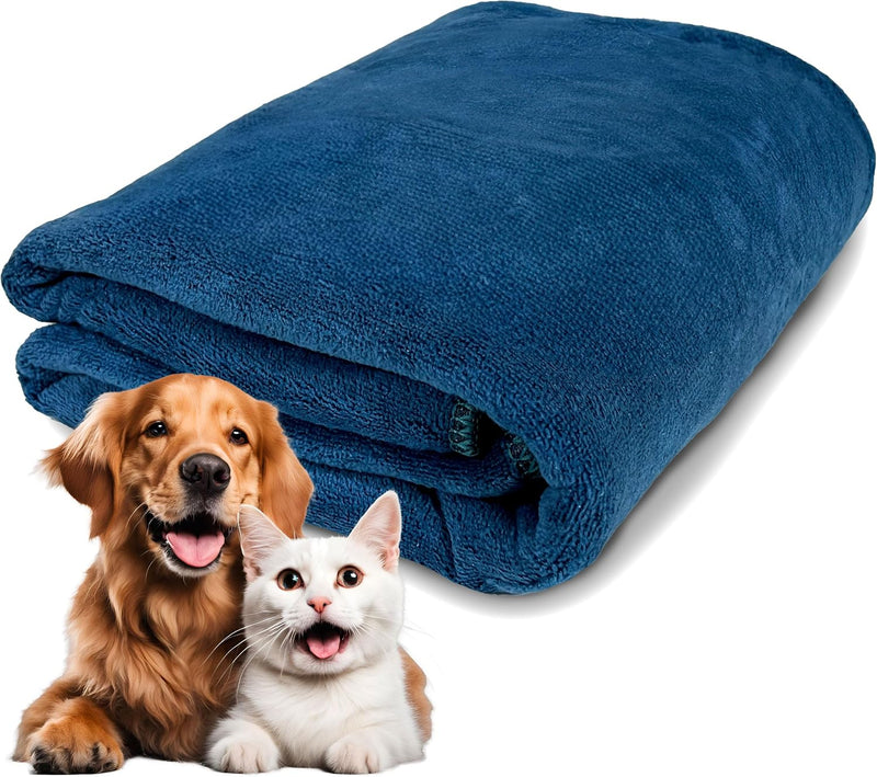 Extra Large Dog Towel for Big Dogs, Blue, XL